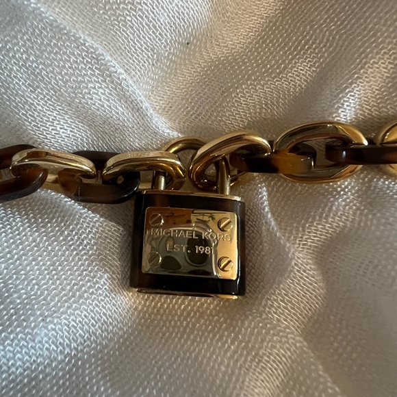Gently Worn Michael Kors Gold and Tortoise Locket Bracelet - Picture 3 of 8
